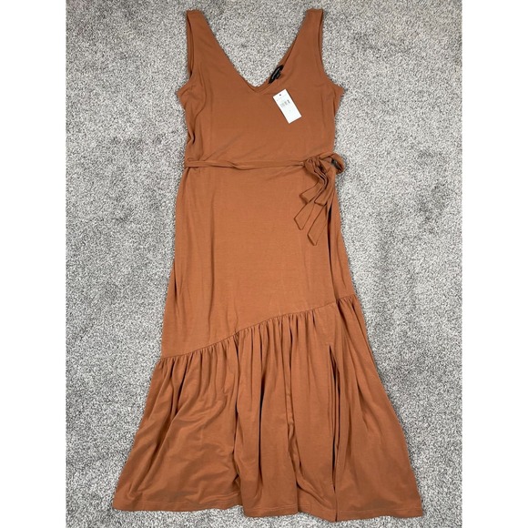 Banana Republic Dresses & Skirts - Banana Republic Dress Womens Small Orange Tank Midi Modal Belted Boho Beach NEW
